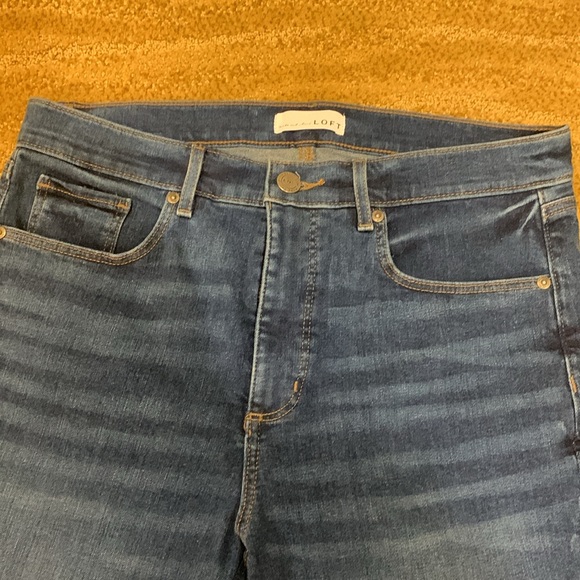 LOFT Skinny Crop Womens Size 31/12 Blue Jeans Ankle High Rise Dark Wash - Picture 3 of 13